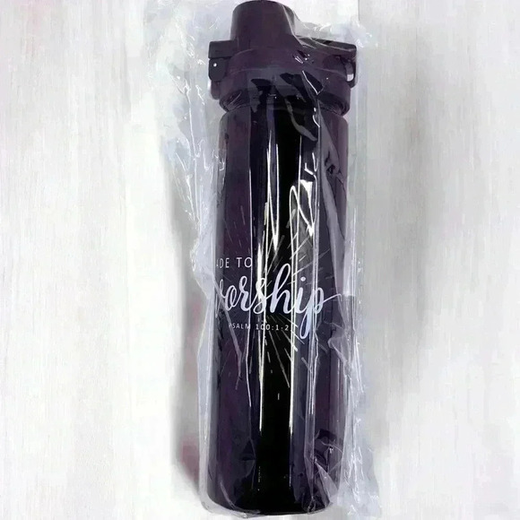Plastic Water Bottle “Made To Worship” Flip Top Religious Christian Sporty - Picture 12 of 13